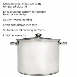 Ecolution Pure Intentions 16 Qt. Stainless Steel Stock Pot with Glass Lid thumbnail 2