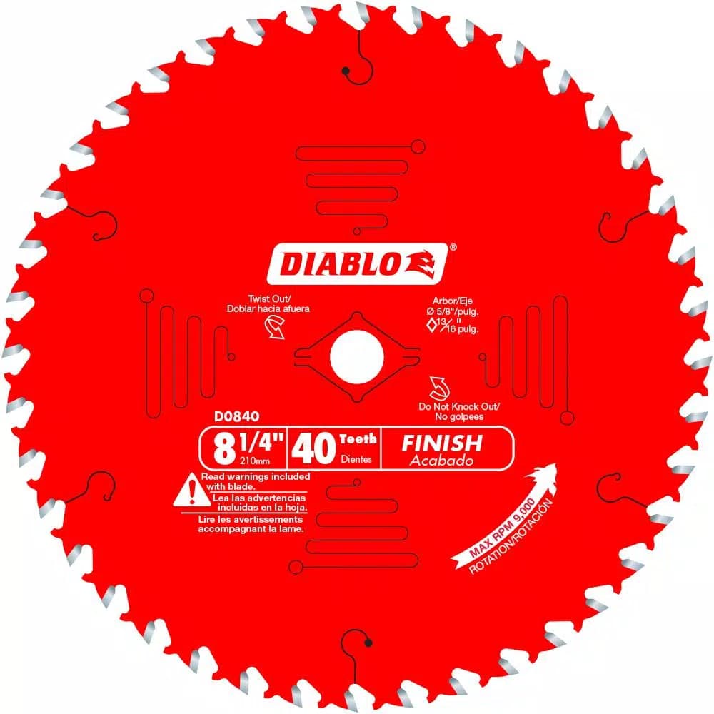 Diablo 8-1/4 in. x 40-Tooth Carbide Finish Circular Saw Blade