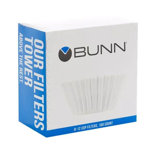 BUNN 8-12 Cup Flat Bottom Coffee Filters, White, 600 Count (Case of 6)
