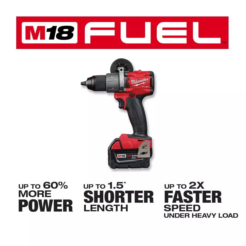 Milwaukee M18 FORCE LOGIC 6-Ton Knockout Tool Kit with 1/2 in. to 4 in. Die Set and M18 FUEL 1/2 in. Hammer Drill