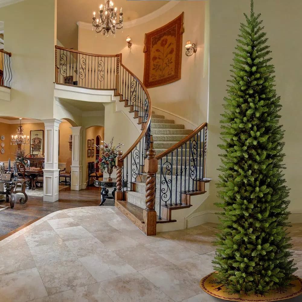 National Tree Company 10 ft. Kingswood Fir Pencil Artificial Christmas Tree, Slim Profile, 1715 Tips