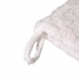 Glitzhome 21 in. White Plush Faux Fur Christmas Stocking with Silver Sequin Snowflake Embroidery thumbnail 4