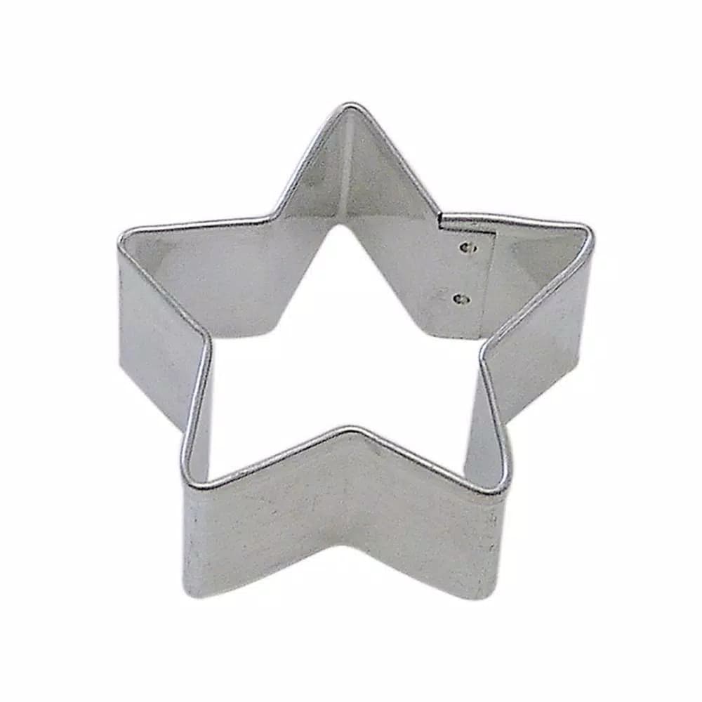 CybrTrayd-R&M 12-Piece 2 in. Star Tinplated Steel Cookie Cutter Set with Recipe