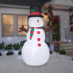 Airblown 5 ft. W x 8 ft. H Inflatable Snowman with Christmas Scarf and Hat, Outdoor Holiday Decor thumbnail 2
