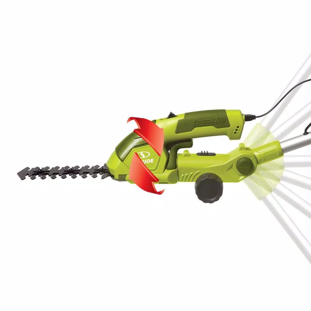 Sun Joe HJ605CC 2-in-1 Cordless Grass Shear and Hedge Trimmer with 3 ft. Extension Pole, 7.2V