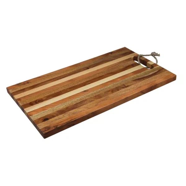 Thirstystone Urban Farm Multi Stripped Wooden Serving Board and Cutting Board, Rectangle