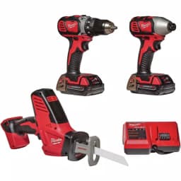 Milwaukee M18 18V Lithium-Ion Cordless 3-Tool Combo Kit with 2 1.5 Ah Batteries and Charger thumbnail 14