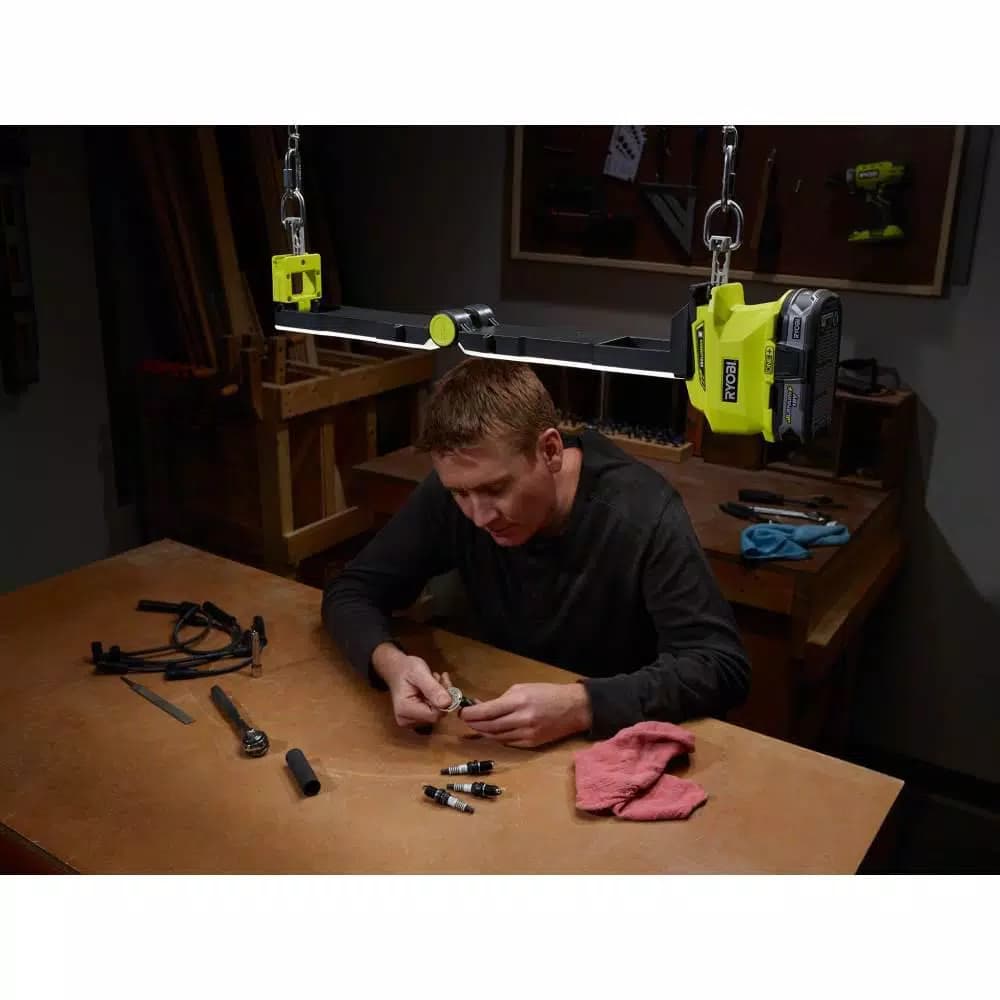 RYOBI 18V ONE+ Cordless LED Workbench Light, 950 Lumens
