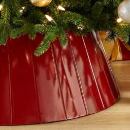 Home Accents Holiday 27 in. Red Metal Christmas Tree Collar thumbnail 5