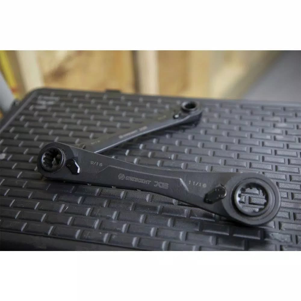 Crescent X6 4-in-1 Black Oxide Spline Ratcheting SAE Wrench Set, 2-Piece