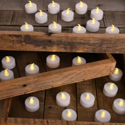 LUMABASE Amber LED Tea Light Candles - Battery Operated Flickering Flameless Set (24-Count) thumbnail 2