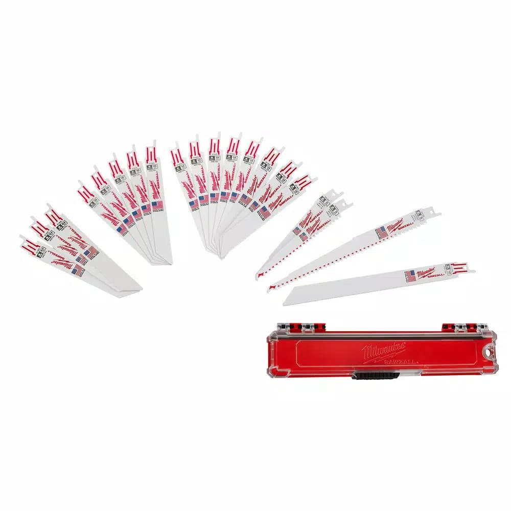 Milwaukee SAWZALL 20-Piece Bi-Metal Reciprocating Saw Blade Set for Wood and Metal