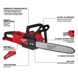 Milwaukee M18 FUEL 18V Cordless Brushless Landscaping Combo Kit: String Trimmer, Blower, Hedge Trimmer & Chainsaw thumbnail 4