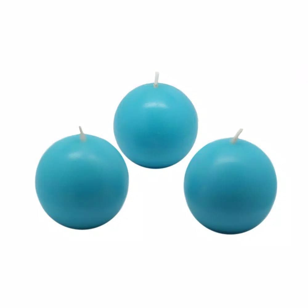Zest Candle Biedermann and Sons 2 in. Turquoise Ball Candles, 12-Pack