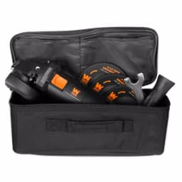 WEN 4.5 in. 7.5 Amp Corded Angle Grinder with Reversible Handle, 3 Discs, and Carrying Case thumbnail 4