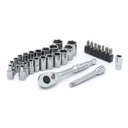 Husky 30-Piece 1/4 in. Drive SAE/Metric Ratchet and Socket Set thumbnail 1