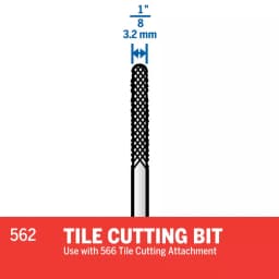 Dremel 1/8 in. Steel Rotary Tool Cutting Bit for Ceramic Tile, Cement Board, and Plaster thumbnail 3