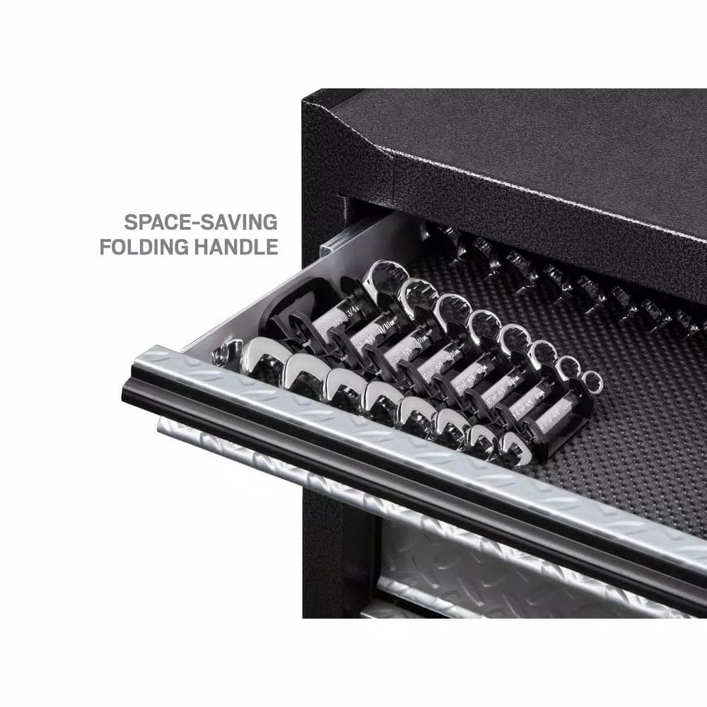 TEKTON 8-Tool Store-and-Go Stubby Wrench Keeper, Low Profile Toolbox Organizer, Black