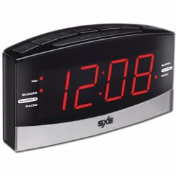 SXE Black Digital LED Clock Radio with Dual Alarms and Battery Backup thumbnail 2