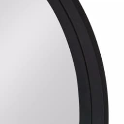 Kate and Laurel Black Contemporary Round Wood Framed Accent Mirror, 25.59 in. thumbnail 3