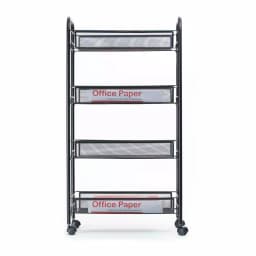 Mind Reader 4-Shelf Rolling Black Metal Mesh Storage Cart thumbnail 4