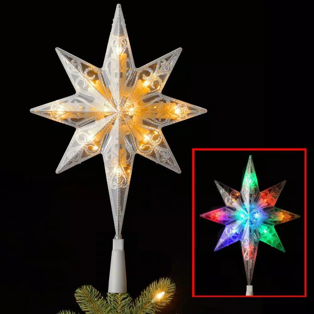 National Tree Company 11 in. Bethlehem Star Tree Topper, Dual Color LED