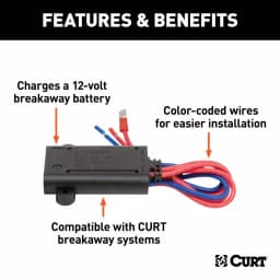CURT Breakaway Battery Charger Compatible with CURT Soft-Trac 1 and Soft-Trac 2 Systems thumbnail 2