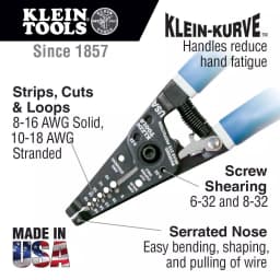 Klein Tools 3-Piece Electrical Hand Tool Set with Pliers, Wire Stripper, and Non-Contact Voltage Tester thumbnail 2