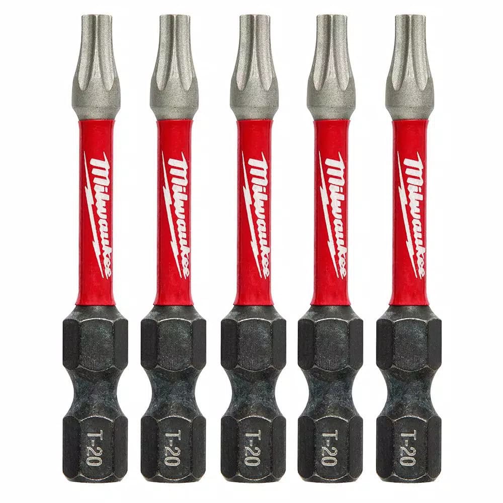 Milwaukee SHOCKWAVE Torx #20 2 in. Impact Duty Steel Screwdriver Bits, 5-Pack