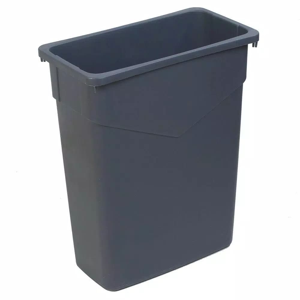 Carlisle TrimLine 15 Gallon Gray Rectangular Trash Can, 4-Pack