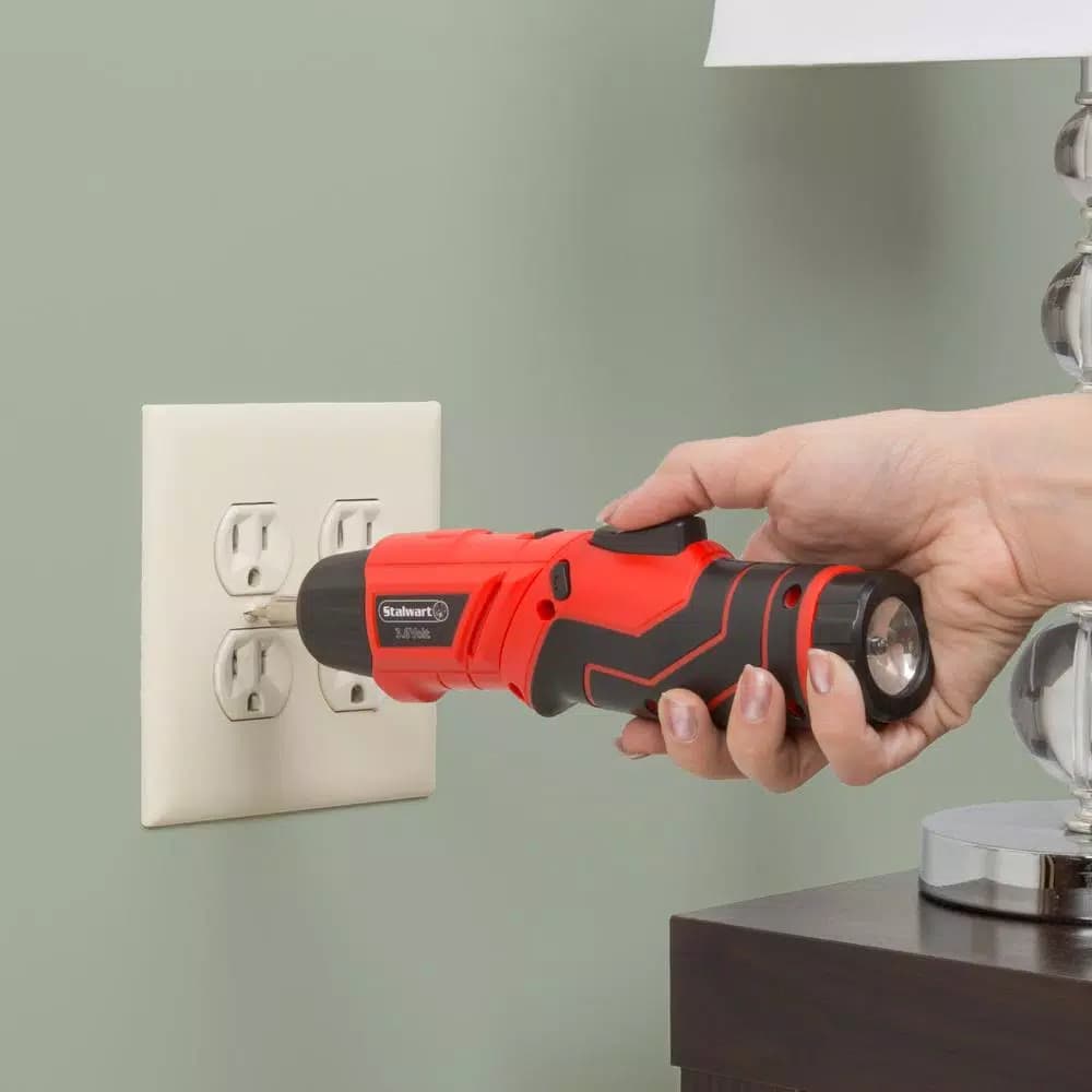 Stalwart 45-Piece 3.6V LED Rechargeable Cordless Pivoting Screwdriver Set