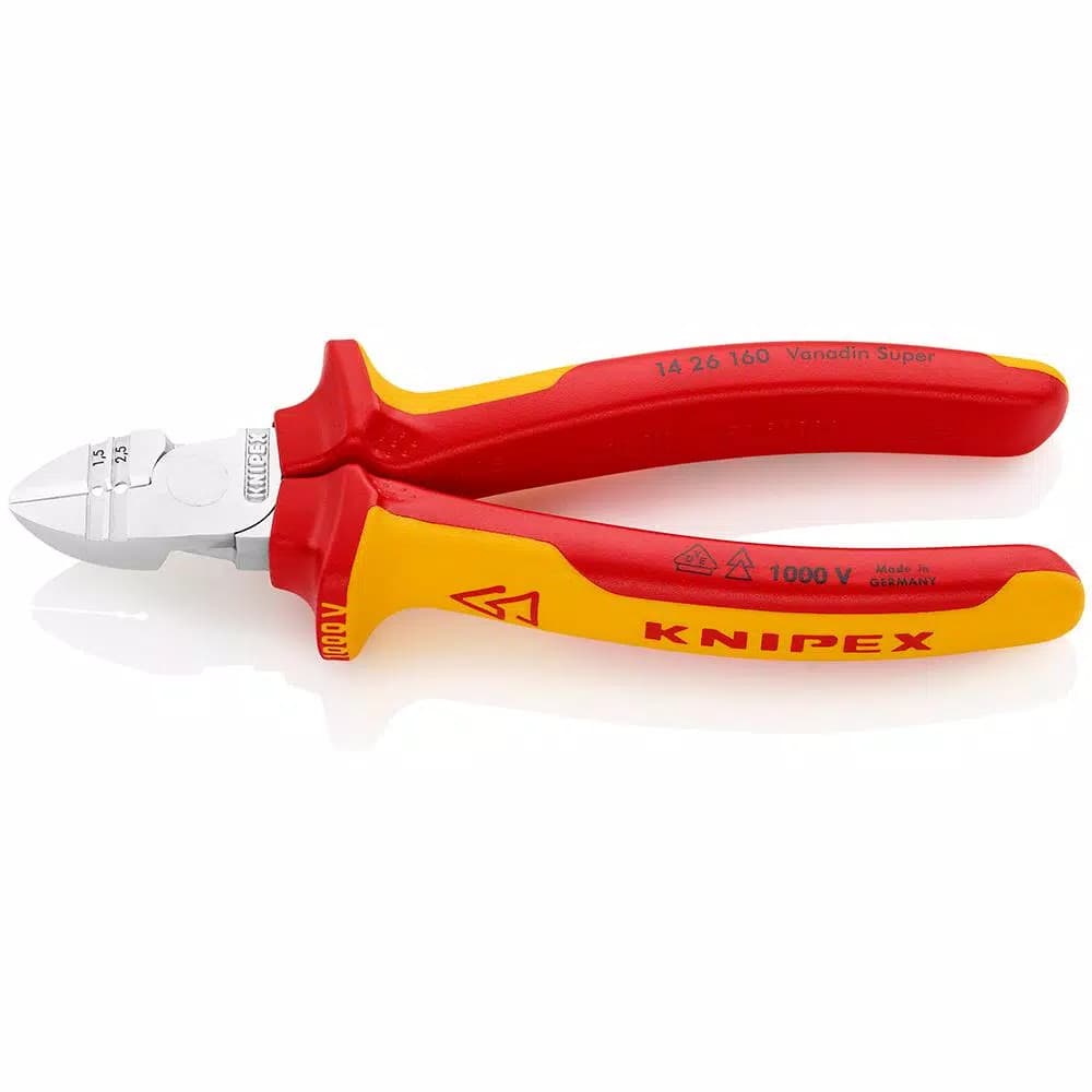 KNIPEX 6-1/4 in. 1000V Insulated Diagonal Cutter and Wire Stripper