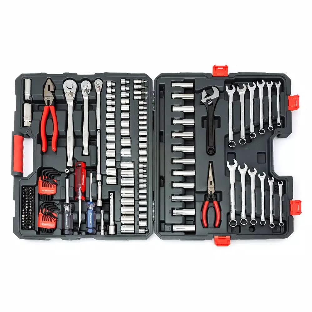 Crescent 170-Piece Mechanic Tool Set with 1/4 in. 3/8 in. and 1/2 in. Drive SAE/Metric Sockets