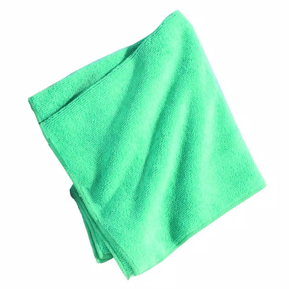 Carlisle 16 in. x 16 in. Microfiber Terry Cleaning Cloth, Green (Case of 12)