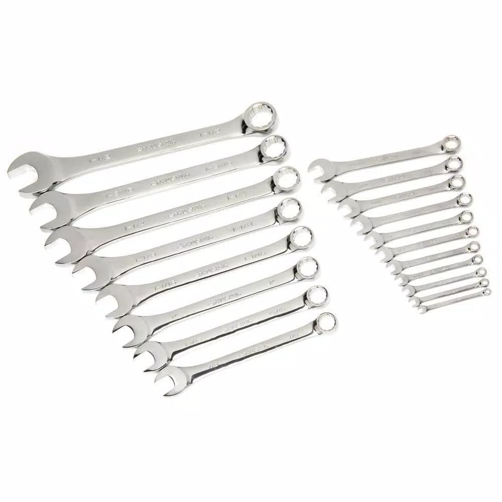Husky 41-Piece Metric and SAE Combination Wrench Set, Extra-Large Industrial Sizes
