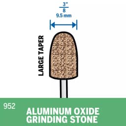 Dremel 3/8 in. Aluminum Oxide Arch Shaped Grinding Stone for Rotary Tools, 1/8 in. Shank thumbnail 3