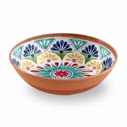 Unbranded Rio Medallion Low Melamine Serving Bowl, Shatterproof Earthenware Style, 142 fl. oz. thumbnail 1