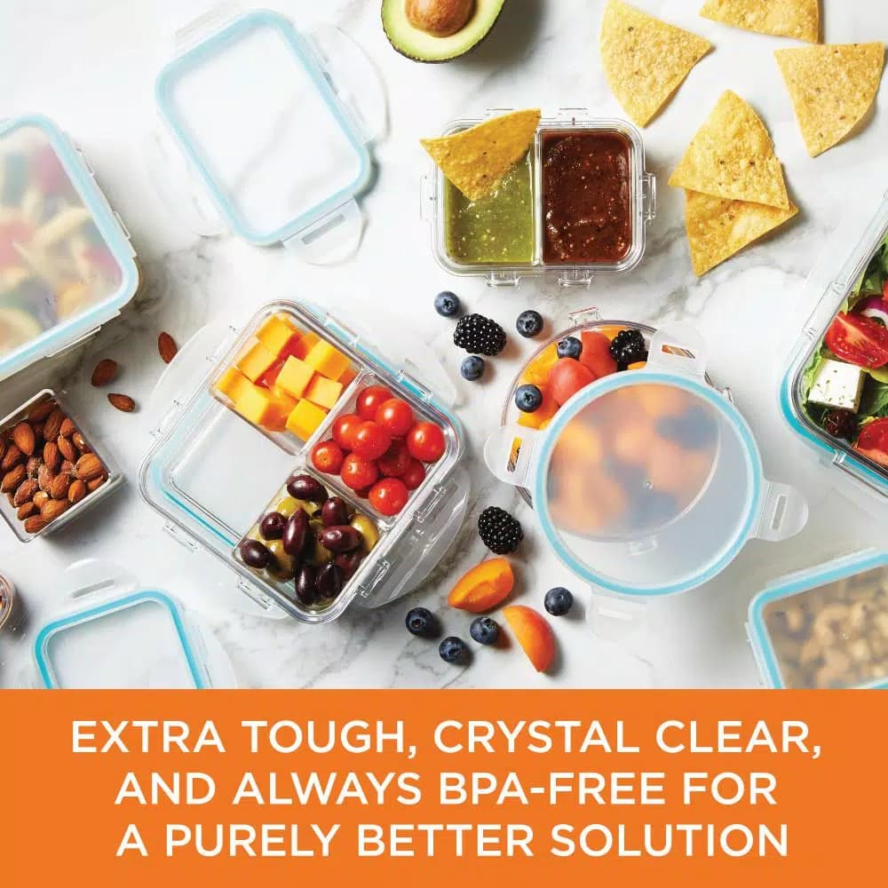 Lock & Lock Purely Better 132 oz Rectangular Food Storage Container, Tritan Plastic, Clear
