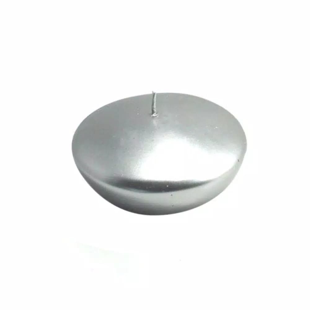 Zest Candle 3 in. Metallic Silver Floating Candles, 12-Pack