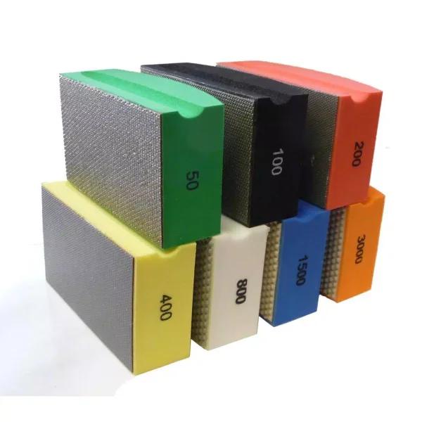 Monster Diamond Hand Polishing Pads Block Type 7-Set for Granite, Marble, and Concrete