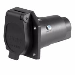 CURT 7-Way Round RV Blade Connector Socket, Vehicle Side, Black Plastic thumbnail 1