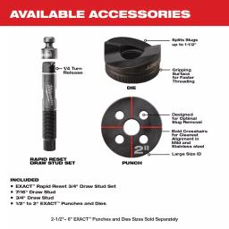 Milwaukee M18 FORCE LOGIC 10 Ton Cordless Knockout Tool Kit with 1/2"-2" Die Set & 3.0 Ah Batteries thumbnail 7