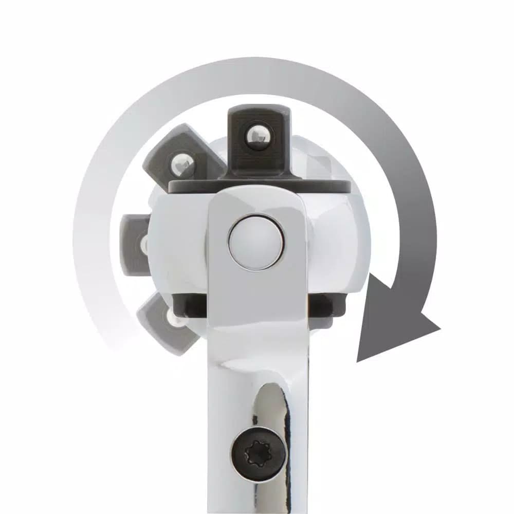 TEKTON 3/8 in. Drive 9 in. Swivel Head Ratchet, 72-Tooth