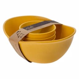 Unbranded EVO Sustainable Goods Yellow Wood-Plastic Composite Serving Bowl Set, 5-Piece thumbnail 3