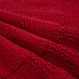Glitzhome 52 in. Red Knitted Chenille Polyester Christmas Tree Skirt thumbnail 6