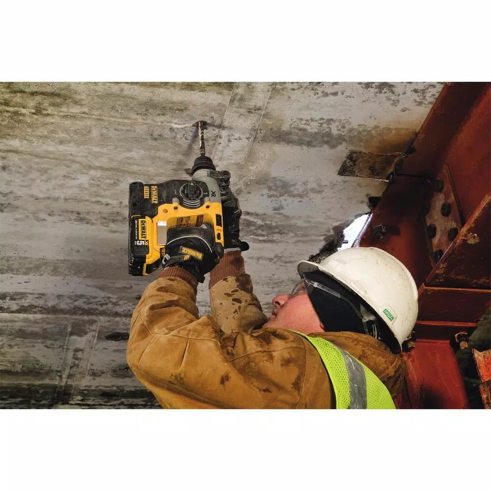 DEWALT 20V MAX XR Brushless 1 in. SDS Plus L-Shape Cordless Rotary Hammer Kit with (2) 5.0 Ah Batteries & Charger