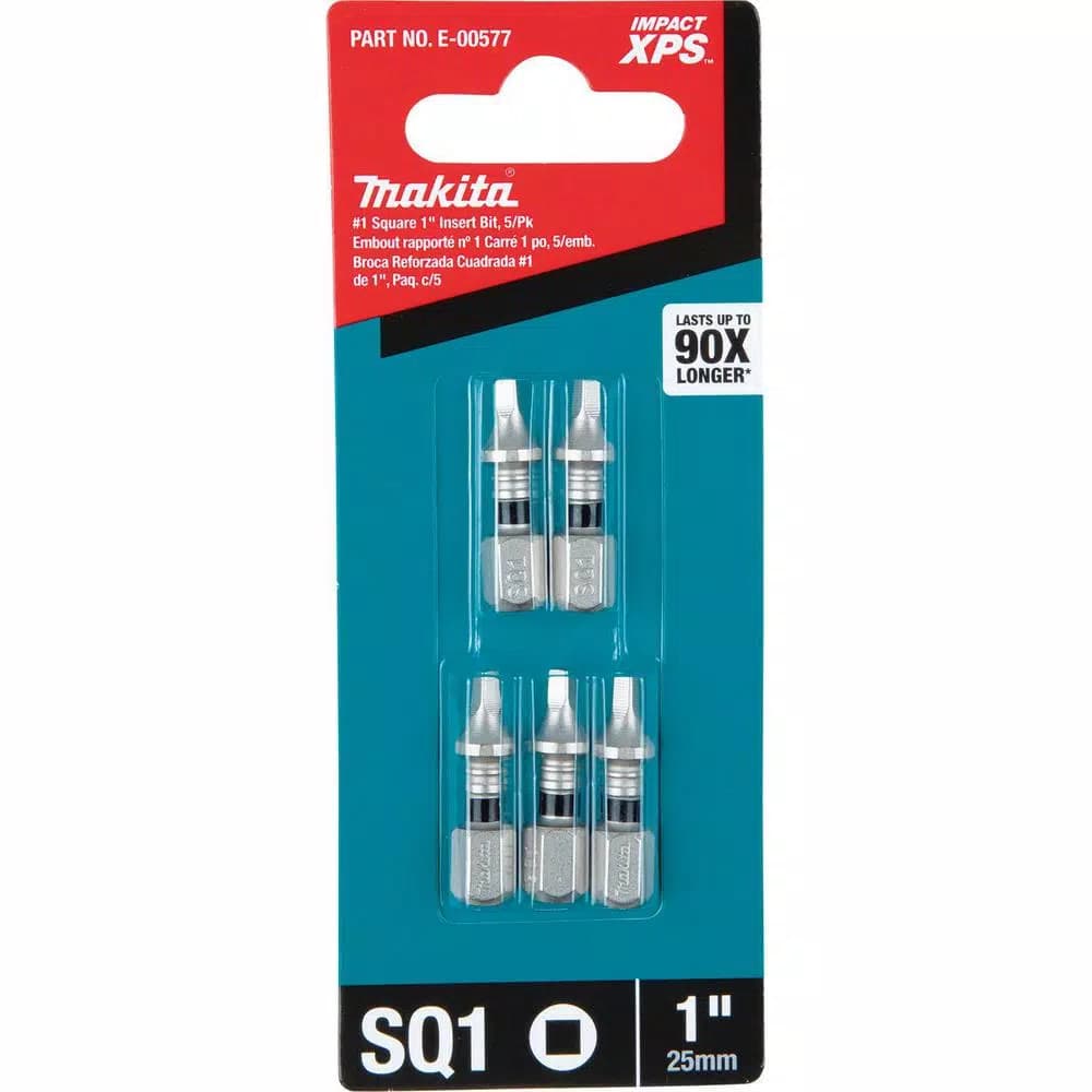 Makita ImpactXPS #1 Square 1 in. Insert Bits, 5-Pack