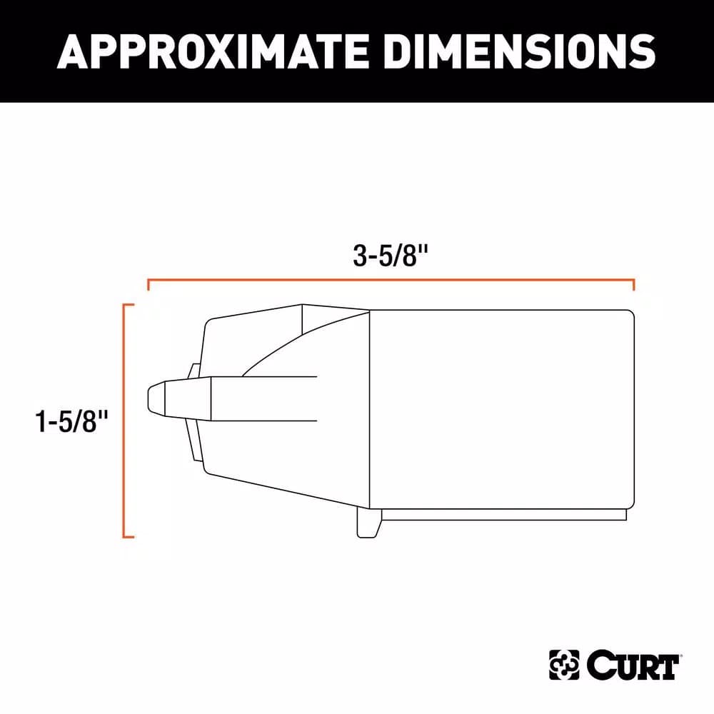 CURT 7-Way RV Blade Connector Plug, Trailer Side, Black Plastic