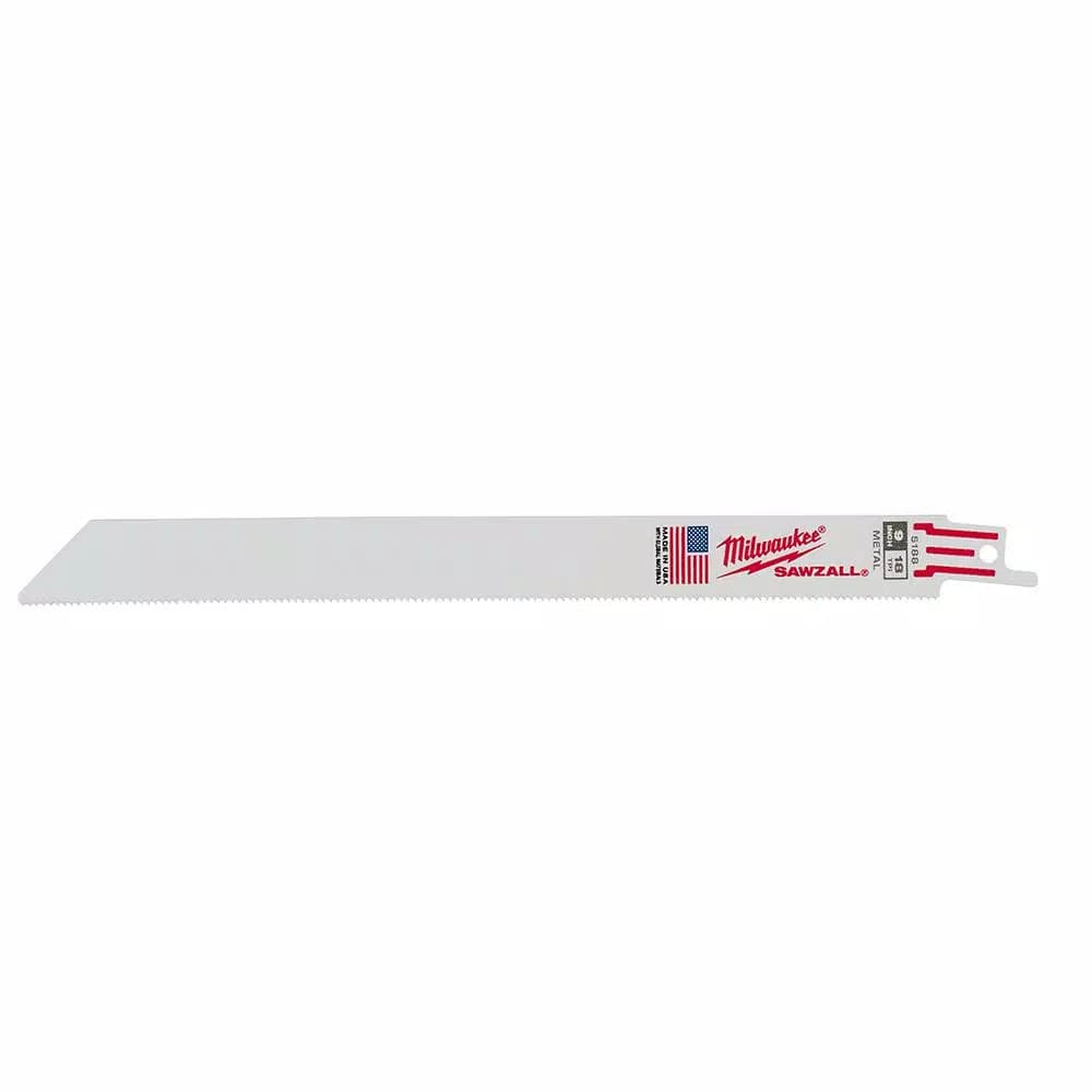 Milwaukee 9 in. 18 TPI Metal Cutting Reciprocating Saw Blades, 5-Pack