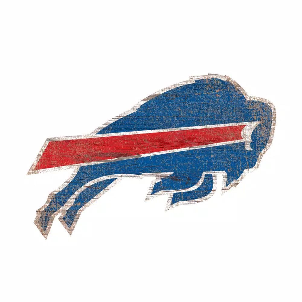 Adventure Furniture Fan Creations NFL Buffalo Bills Distressed Logo Wood Sign - Rustic Indoor Wall Decor